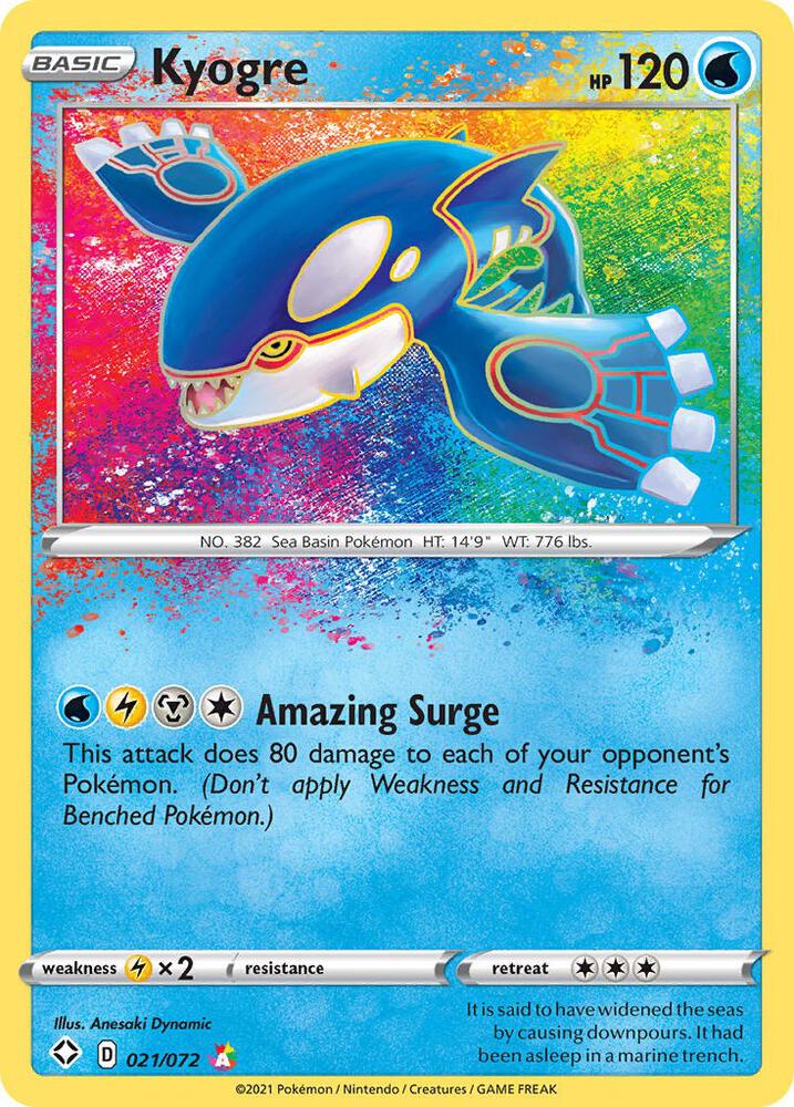 Kyogre 021/072 Holofoil — Shining Fates Pokémon card