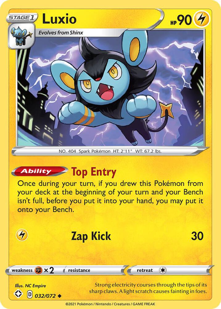 Pokemon - Sword & Shield - Shining Fates - Luxio - 032/072 - Reverse Holofoil