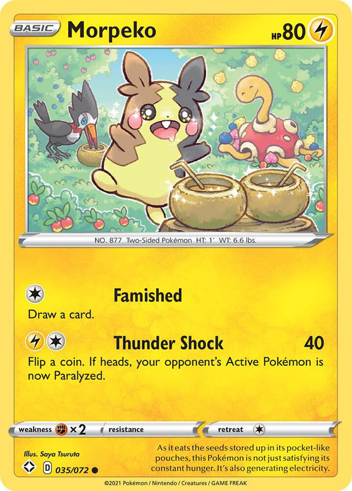 Pokemon - Sword & Shield - Shining Fates - Morpeko - 035/072 - Reverse Holofoil