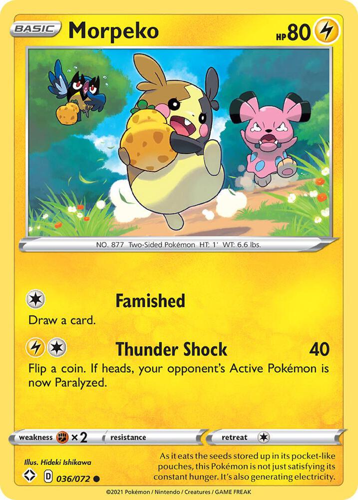 Pokemon - Sword & Shield - Shining Fates - Morpeko - 036/072 - Reverse Holofoil