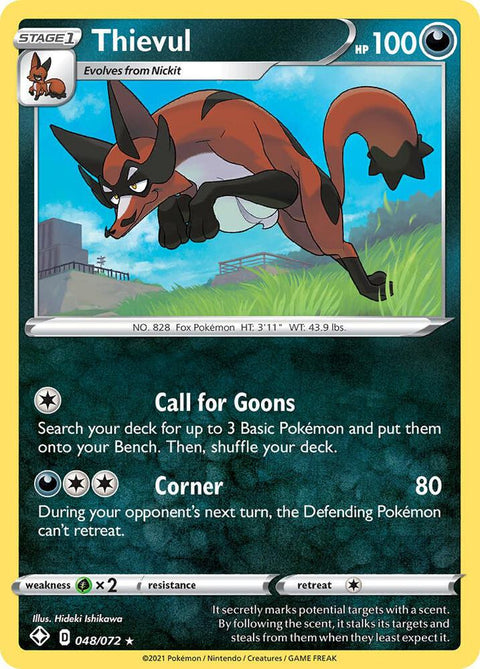 Pokemon - Shining Fates - Thievul - 048/072 - Holofoil
