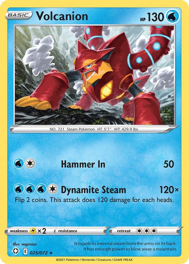Volcanion 025/072 Reverse Holofoil — Shining Fates Pokémon card