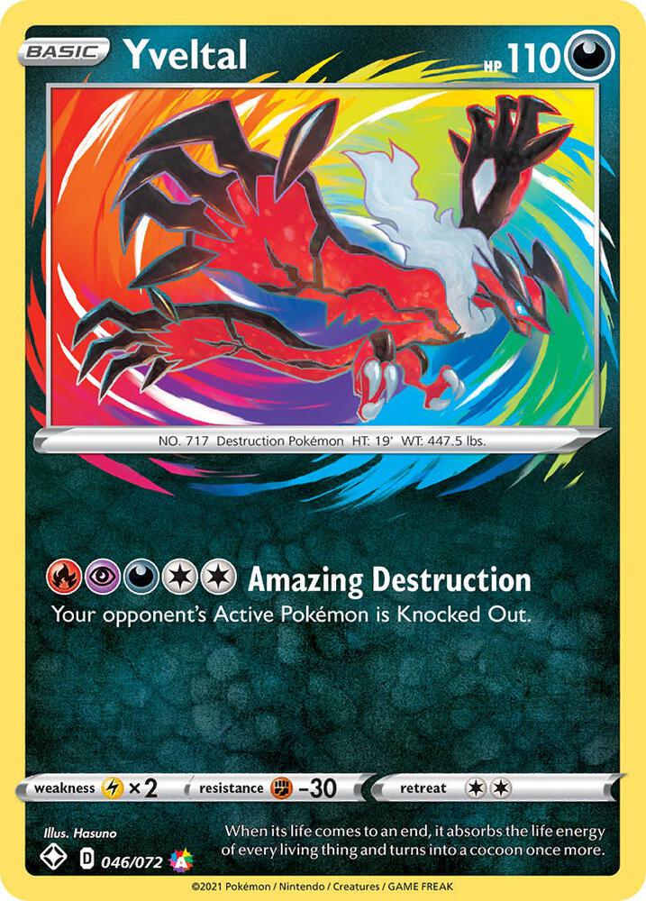 Yveltal 046/072 Holofoil — Shining Fates Pokémon card
