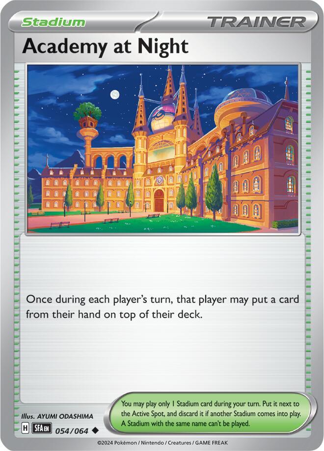 Academy at Night 054/064 Reverse Holofoil, Shrouded Fable Pokémon card