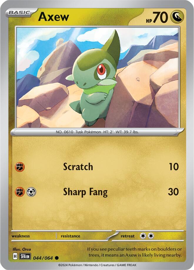 Axew 044/064, Shrouded Fable Pokémon card