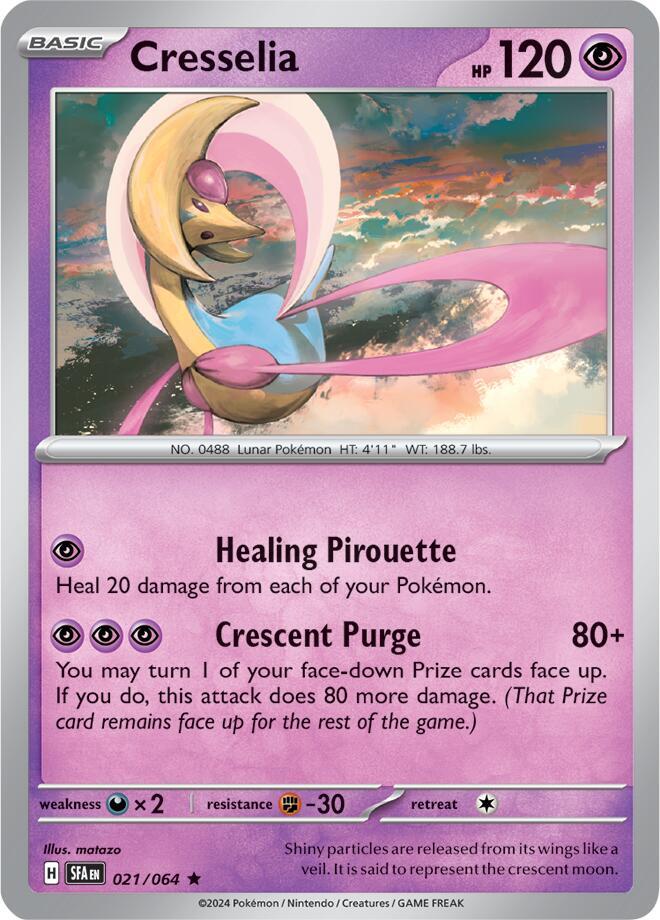 Cresselia 021/064 Reverse Holofoil, Shrouded Fable Pokémon card