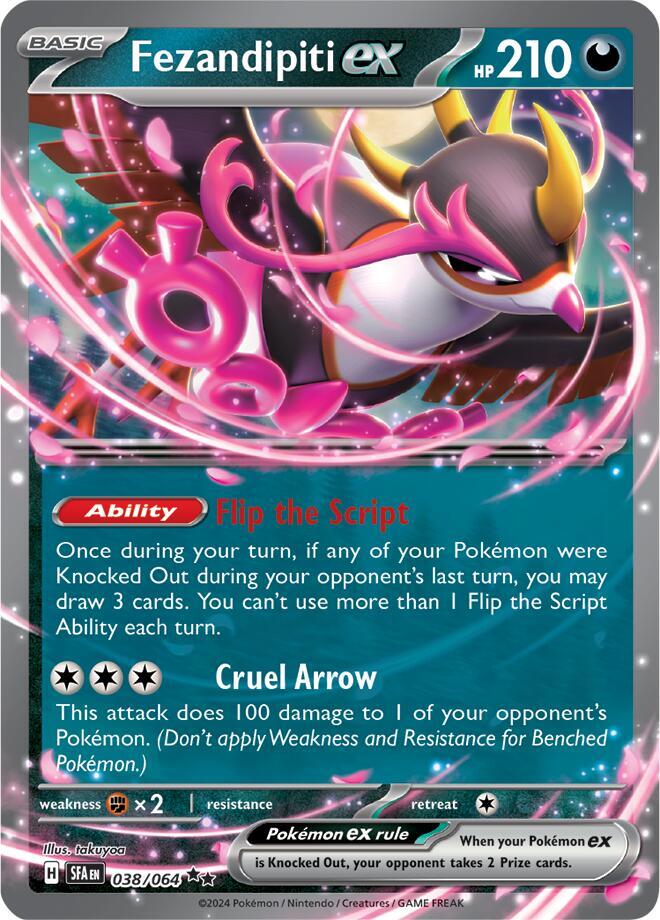 Fezandipiti ex 038/064 Holofoil, Shrouded Fable Pokémon card