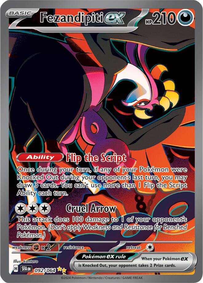 Fezandipiti ex 092/064 Holofoil, Shrouded Fable Pokémon card