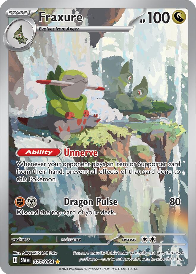 Fraxure 077/064 Holofoil, Shrouded Fable Pokémon card