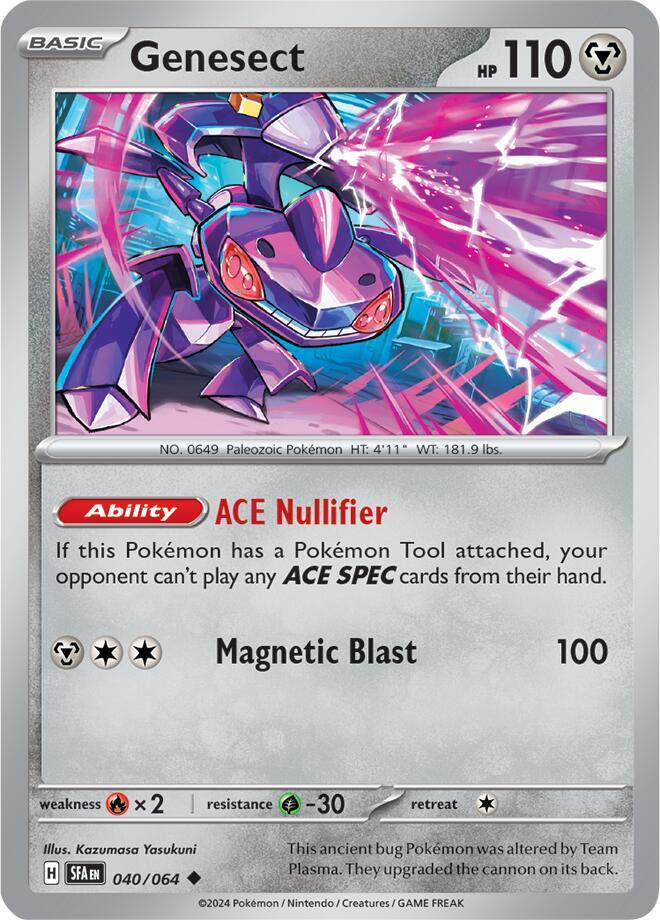 Genesect 040/064 Reverse Holofoil, Shrouded Fable Pokémon card