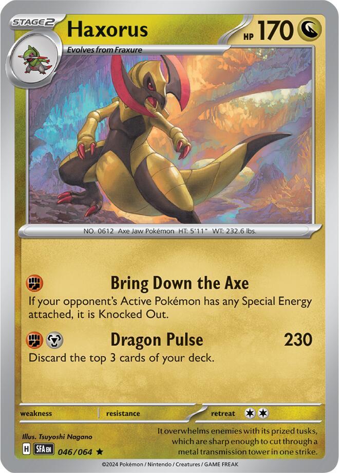 Haxorus 046/064 Reverse Holofoil, Shrouded Fable Pokémon card