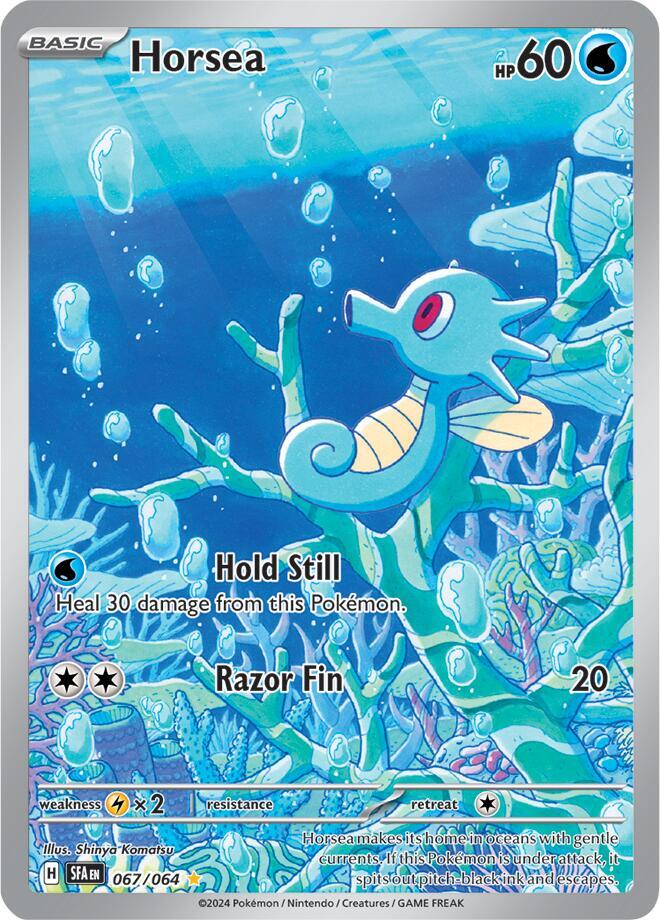 Horsea 067/064 Holofoil, Shrouded Fable Pokémon card