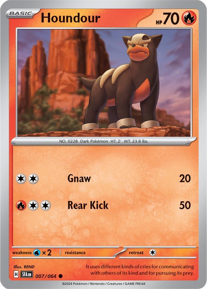 Houndour 007/064 Reverse Holofoil, Shrouded Fable Pokémon card