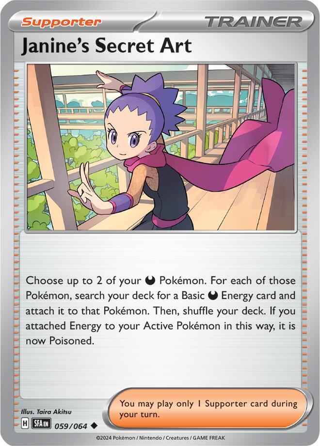 Pokemon - Shrouded Fable - Janine's Secret Art - 059/064 - Reverse Holofoil