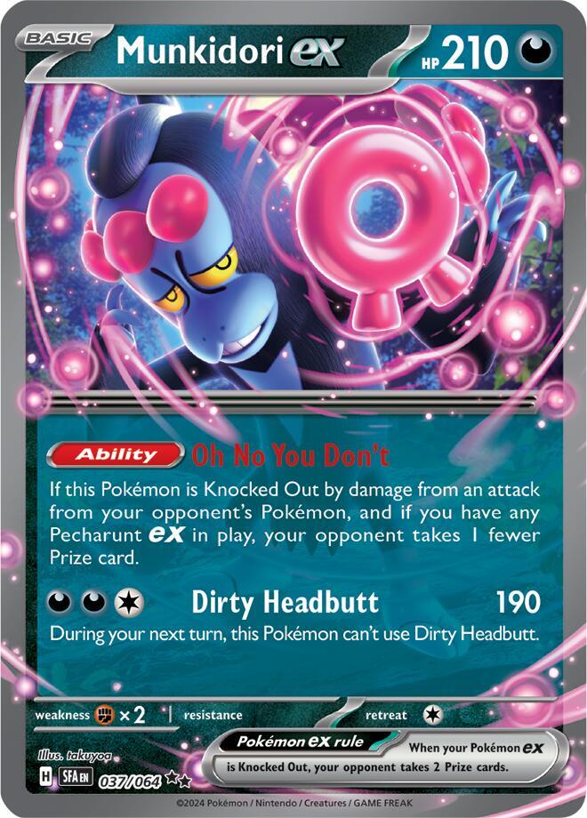Munkidori ex 037/064 Holofoil, Shrouded Fable Pokémon card