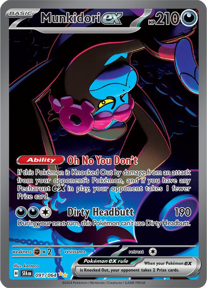 Munkidori ex 091/064 Holofoil, Shrouded Fable Pokémon card