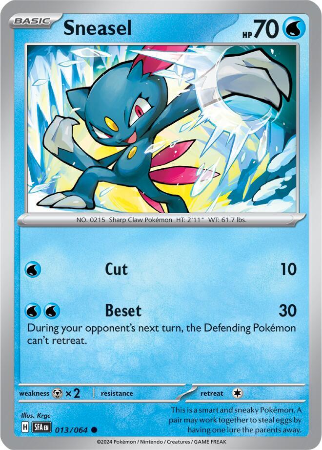 Pokemon - Shrouded Fable - Sneasel - 013/064 - Reverse Holofoil