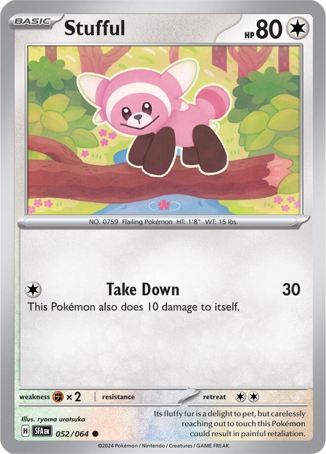 Pokemon - Shrouded Fable - Stufful - 052/064 - Reverse Holofoil