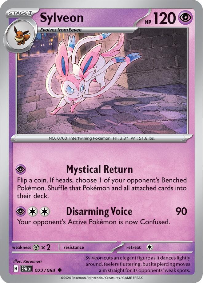 Sylveon 022/064 Reverse Holofoil, Shrouded Fable Pokémon card