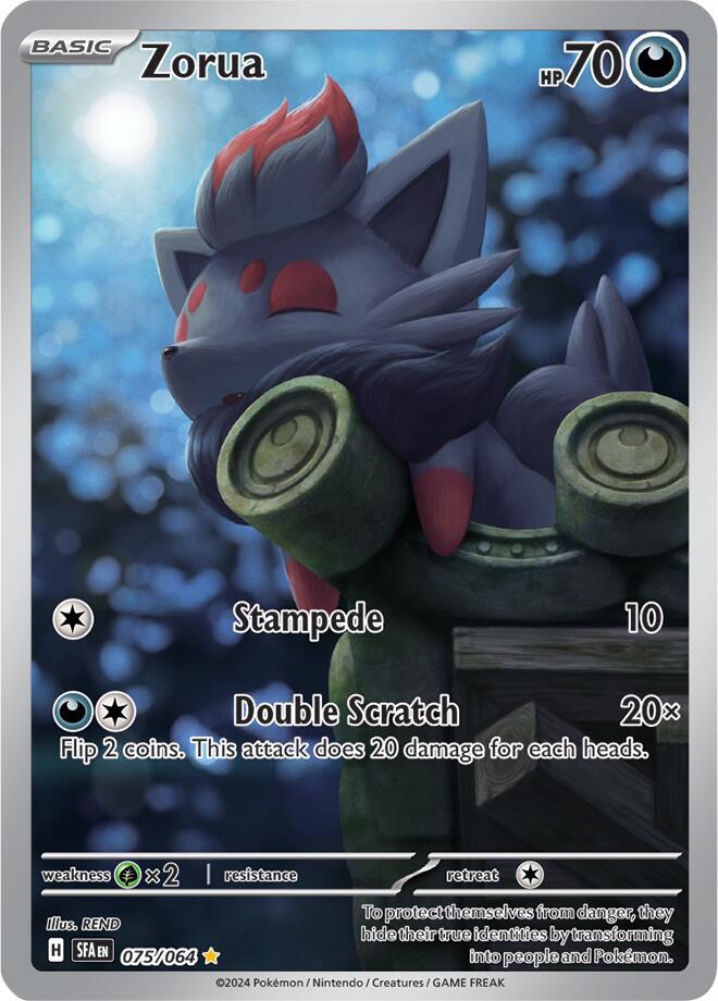Zorua 075/064 Holofoil, Shrouded Fable Pokémon card