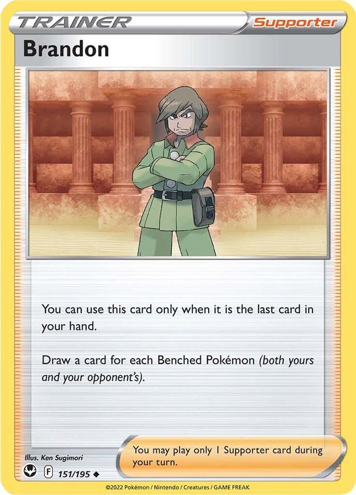 Pokemon - Silver Tempest - Brandon - 151/195 - Reverse Holofoil
