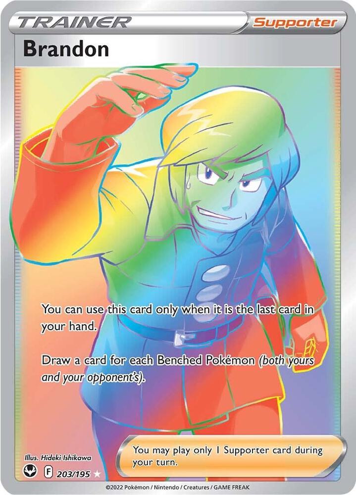 Brandon 203/195 Holofoil — Silver Tempest Pokémon card