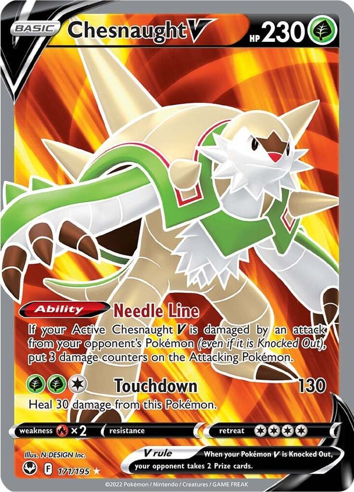 Chesnaught V 171/195 Holofoil — Silver Tempest Pokémon card