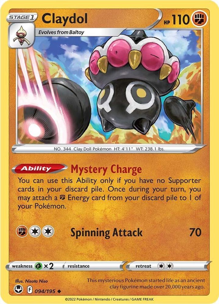 Claydol 094/195 Reverse Holofoil — Silver Tempest Pokémon card
