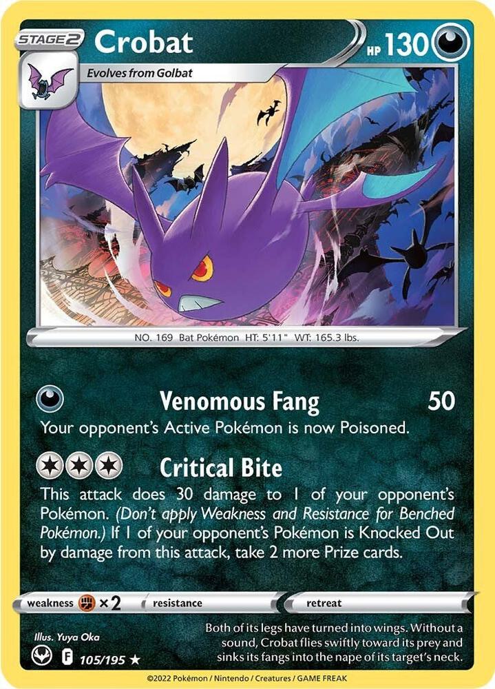 Crobat 105/195 Reverse Holofoil — Silver Tempest Pokémon card