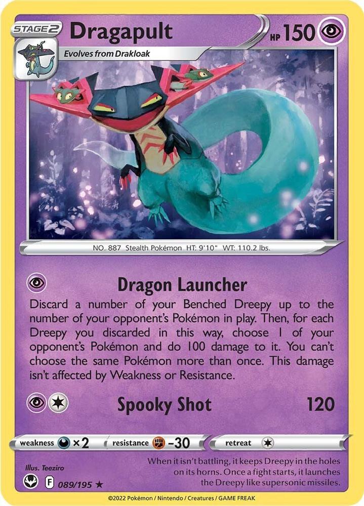 Dragapult 089/195 Reverse Holofoil — Silver Tempest Pokémon card