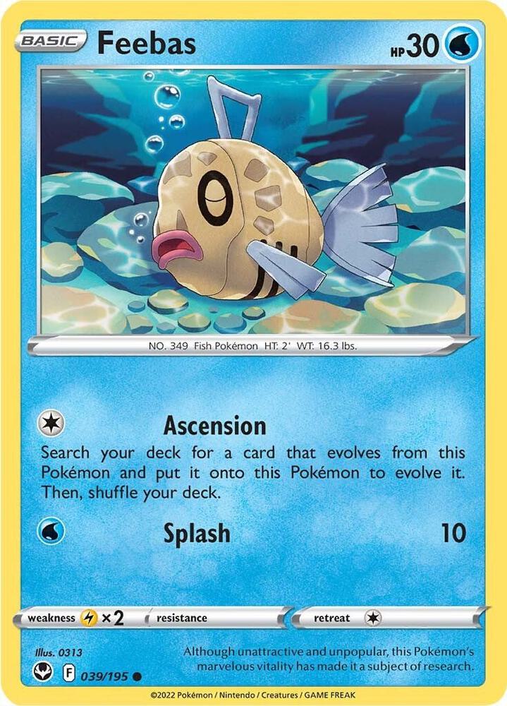 Feebas 039/195 Reverse Holofoil — Silver Tempest Pokémon card