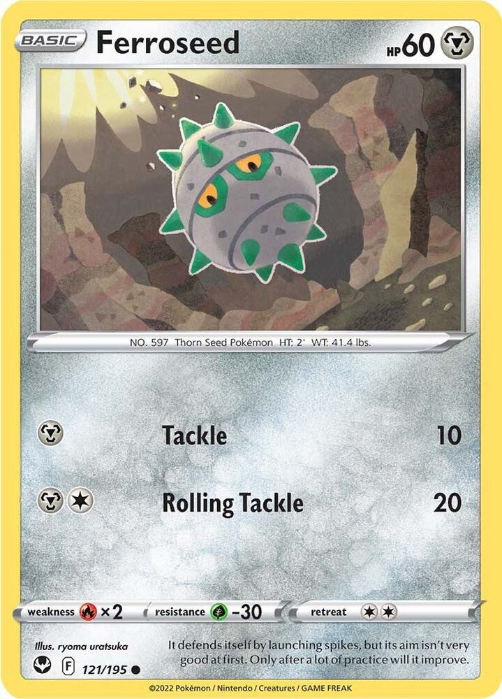 Ferroseed 121/195 Reverse Holofoil — Silver Tempest Pokémon card