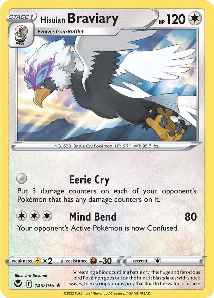Hisuian Braviary 149/195 — Silver Tempest Pokémon card