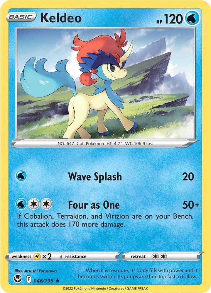 Keldeo 046/195 — Silver Tempest Pokémon card
