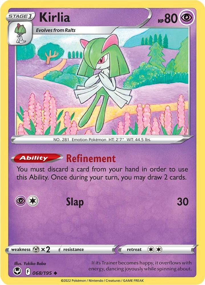 Kirlia 068/195 Reverse Holofoil — Silver Tempest Pokémon card
