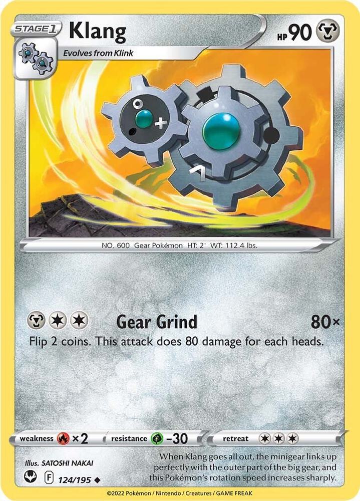Klang 124/195 Reverse Holofoil — Silver Tempest Pokémon card