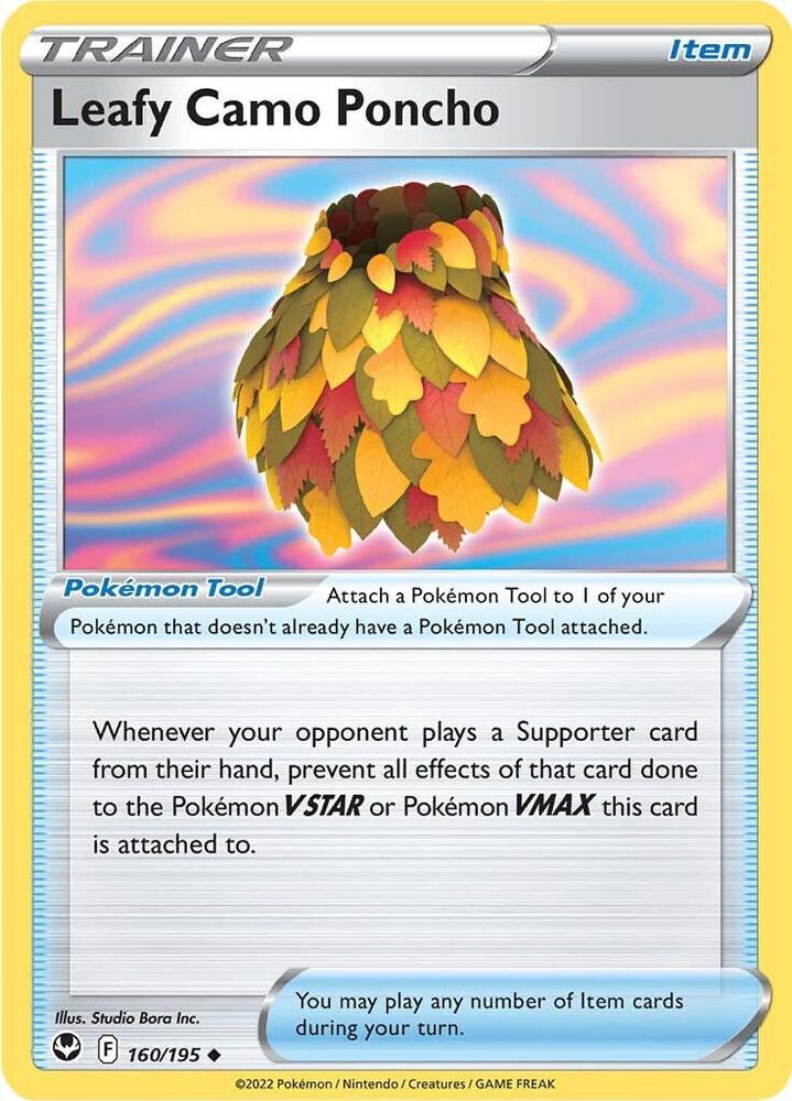 Leafy Camo Poncho 160/195 Reverse Holofoil — Silver Tempest Pokémon card