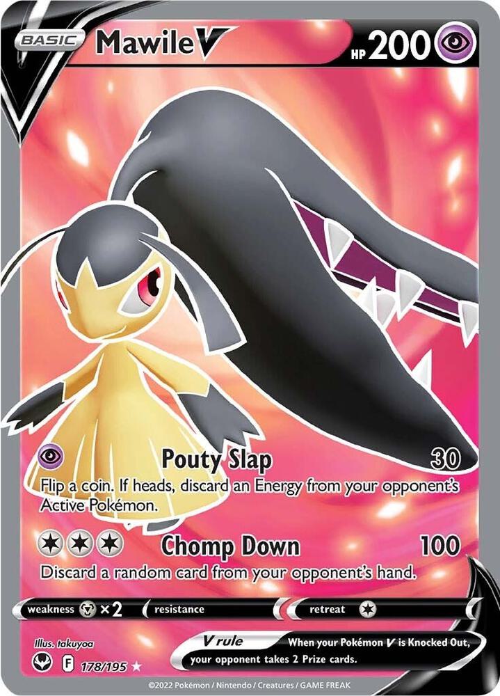 Mawile V 178/195 Holofoil — Silver Tempest Pokémon card