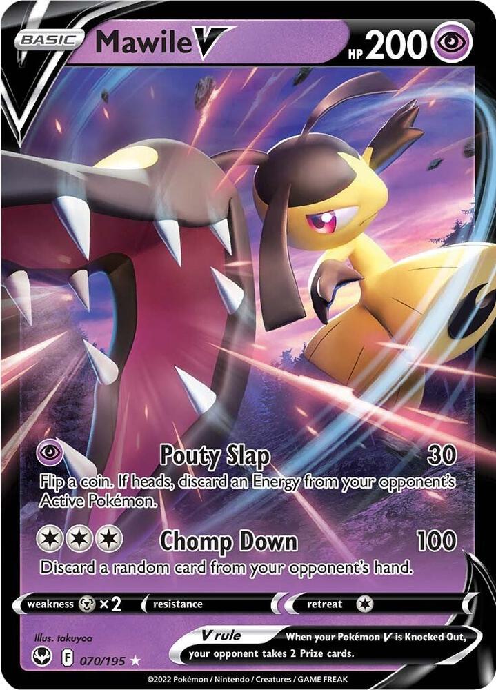 Mawile V 070/195 Holofoil — Silver Tempest Pokémon card