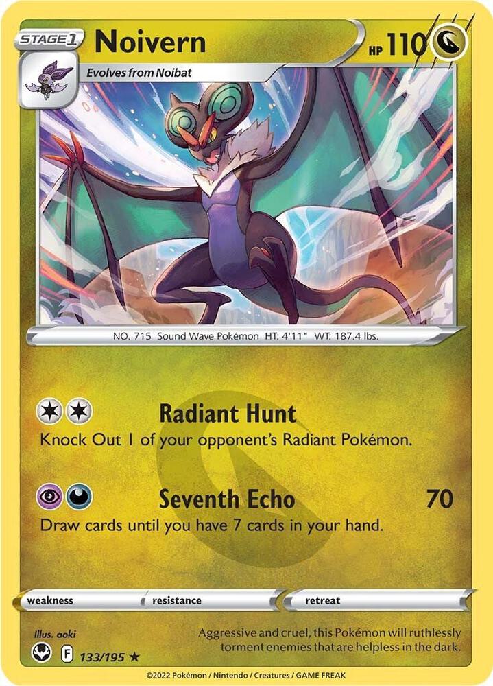 Noivern 133/195 Reverse Holofoil, Silver Tempest Pokémon card