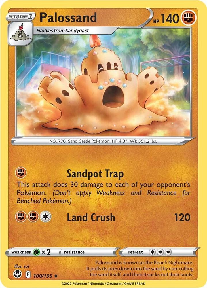 Palossand 100/195 Reverse Holofoil, Silver Tempest Pokémon card