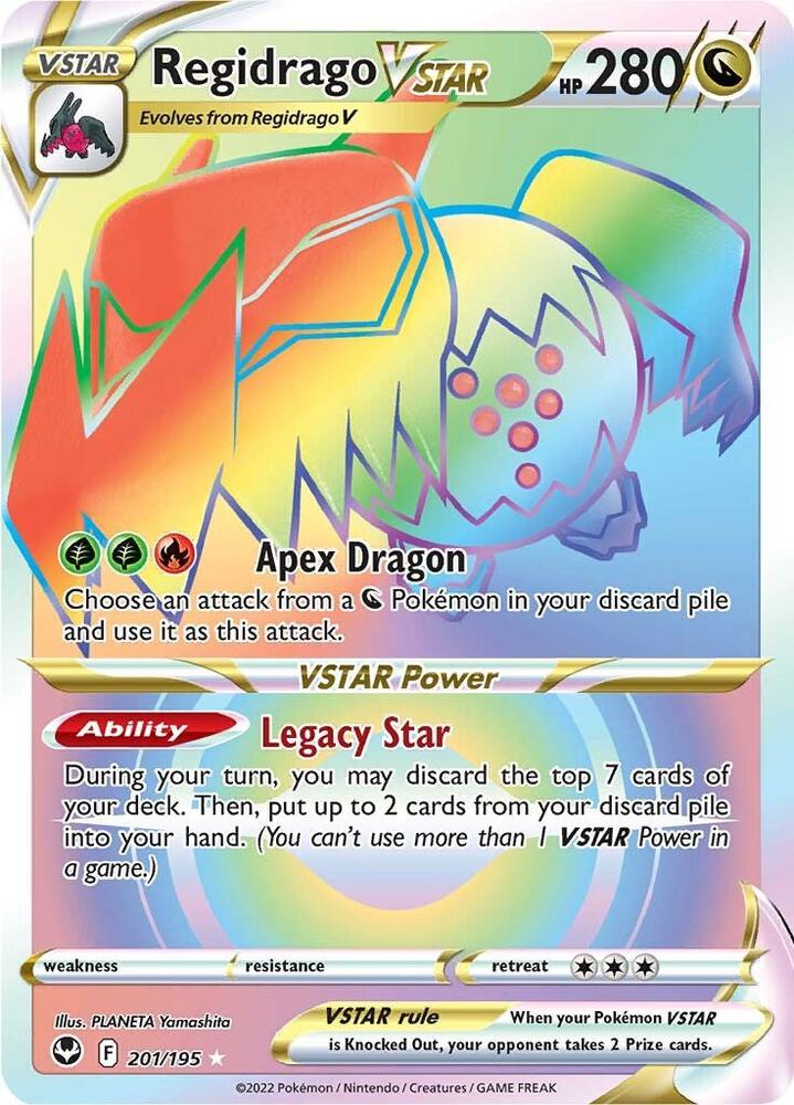 Regidrago VSTAR 201/195 Holofoil, Silver Tempest Pokémon card