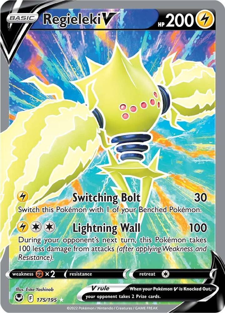 Regieleki V 175/195 Holofoil, Silver Tempest Pokémon card