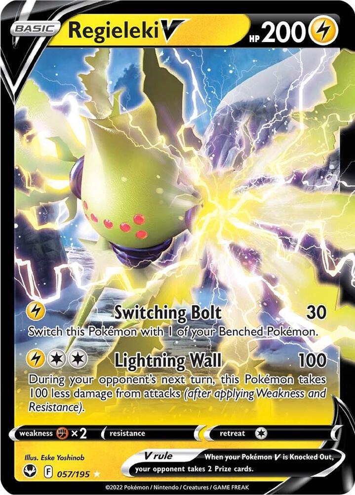 Regieleki V 057/195 Holofoil, Silver Tempest Pokémon card