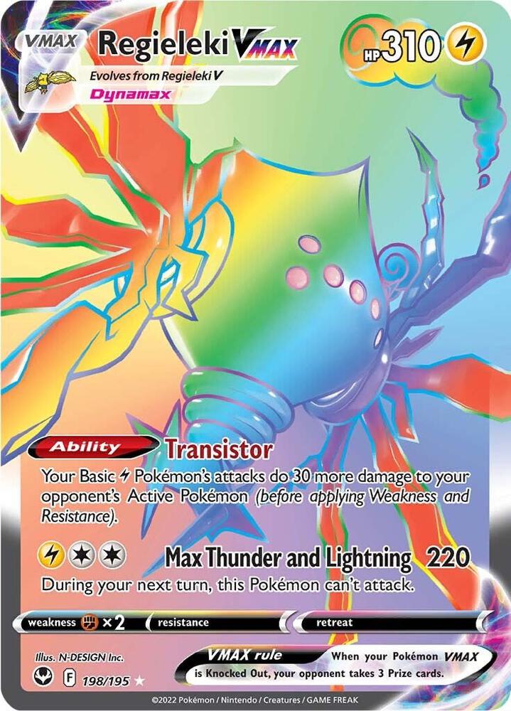 Regieleki VMAX 198/195 Holofoil, Silver Tempest Pokémon card