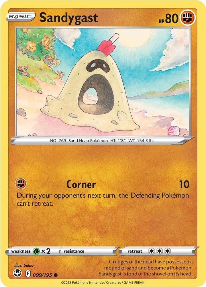 Sandygast 099/195 Reverse Holofoil, Silver Tempest Pokémon card