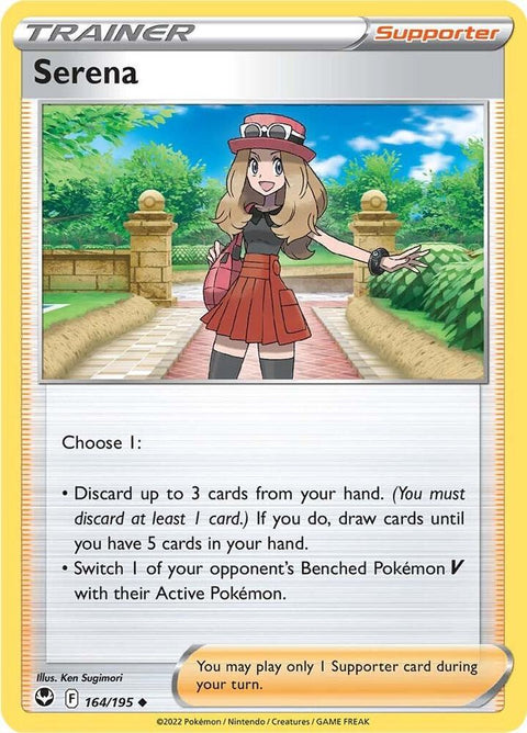 Pokemon - Silver Tempest - Serena - 164/195 - Reverse Holofoil