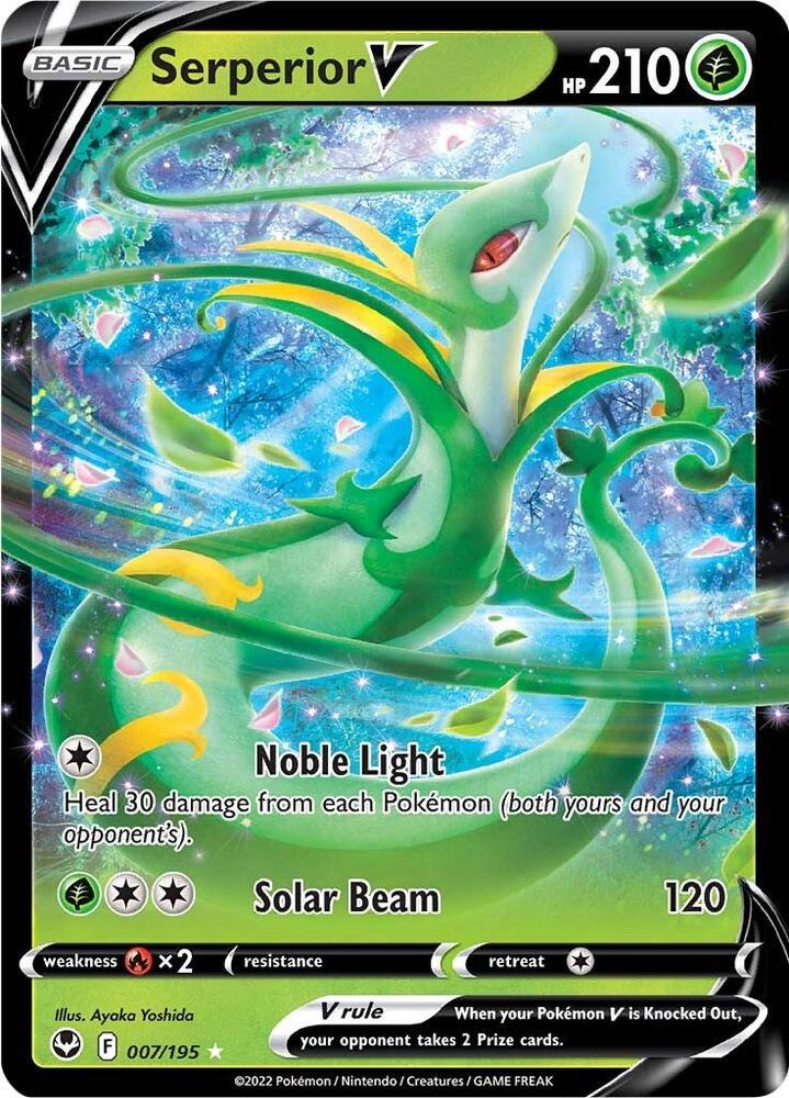 Serperior V 007/195 Holofoil, Silver Tempest Pokémon card