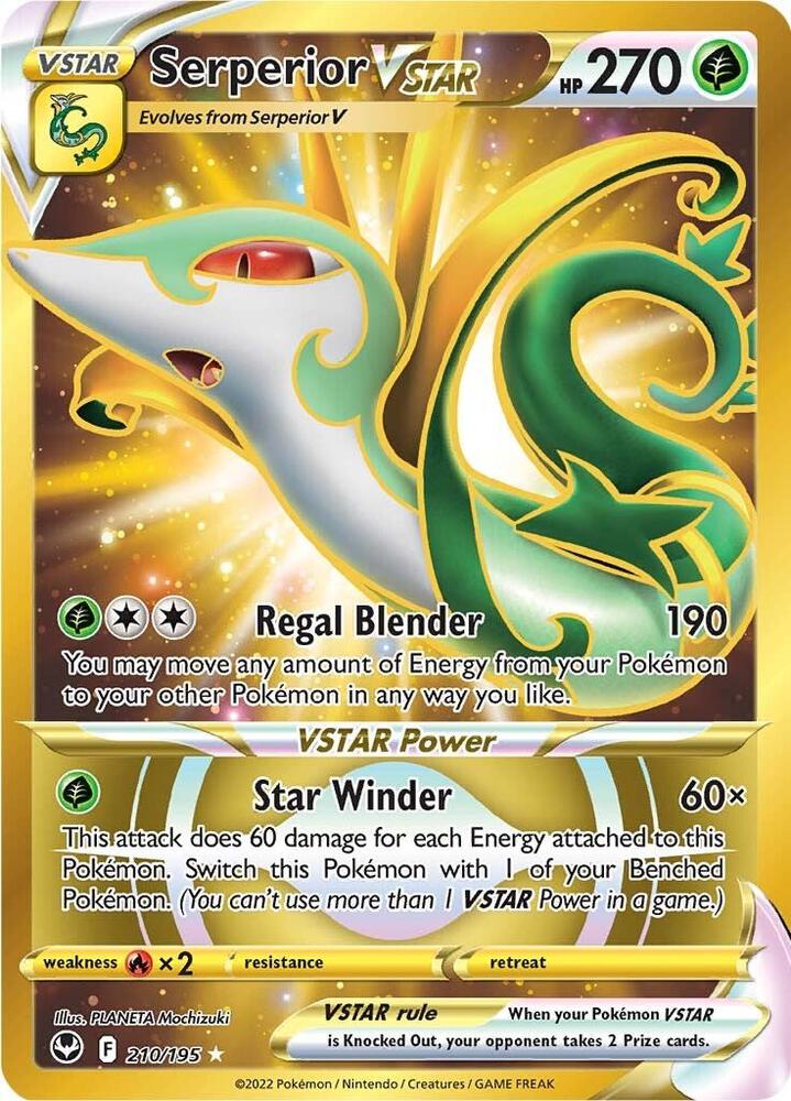 Serperior VSTAR 210/195 Holofoil, Silver Tempest Pokémon card