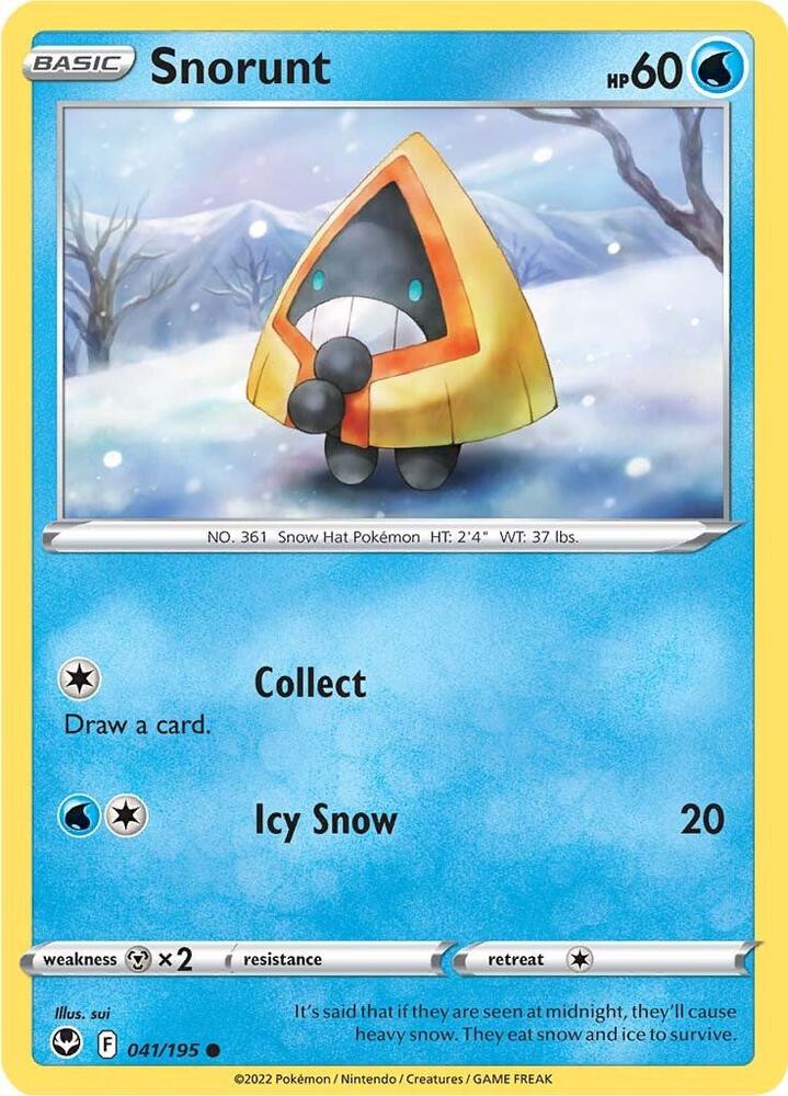Snorunt 041/195 Reverse Holofoil, Silver Tempest Pokémon card